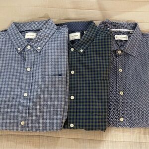 7 Diamonds Navy Geometric Button Down Shirts set of 3